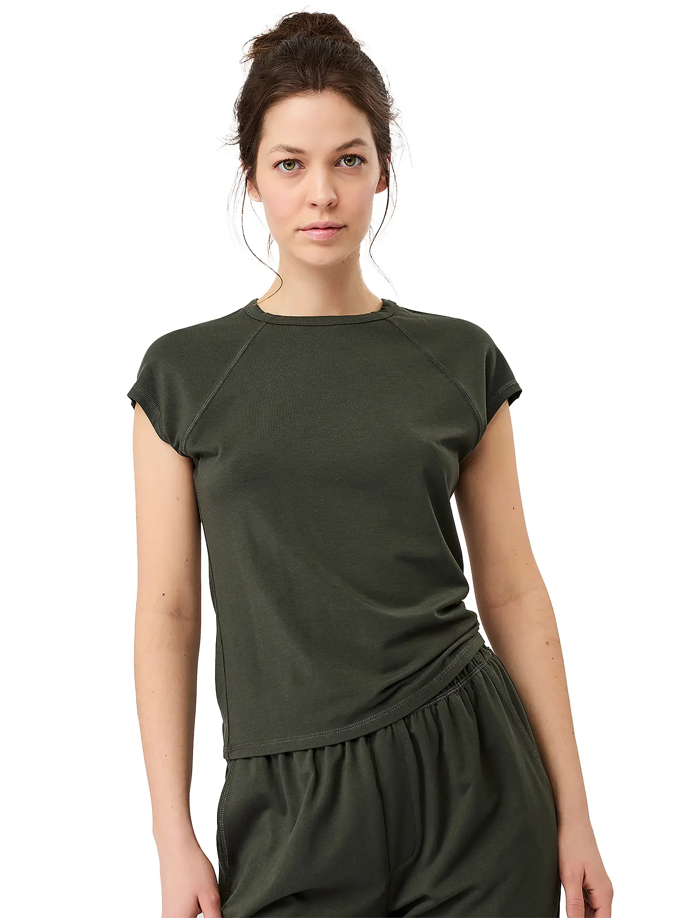 MANDALA | Damen Yogashirt Slim Fit | dunkelgrün